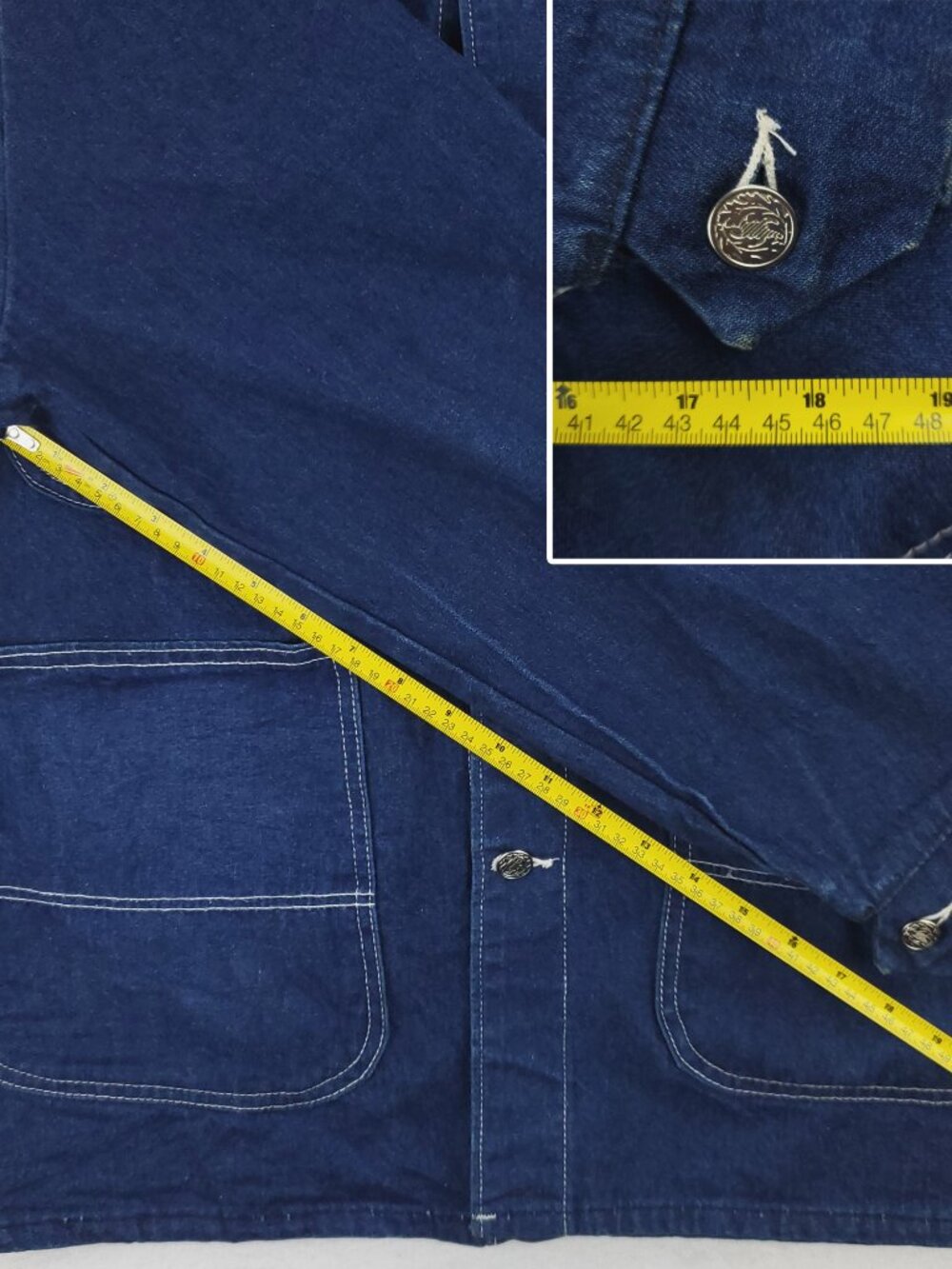 Pointer Brand Vintage Denim Chore Jacket Indigo Made USA Men's 48 (2XL) - Picture 8 of 13